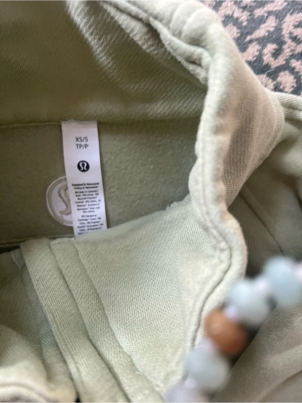Lululemon Women’s scuba oversized funnel neck 1/2 zip pullover- light green
